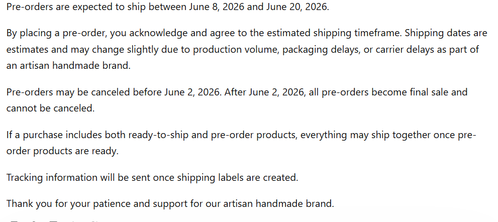 Pre- Orders